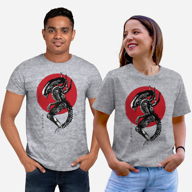 Xenomorph Sumi-e-Unisex-Basic-Tee-DrMonekers