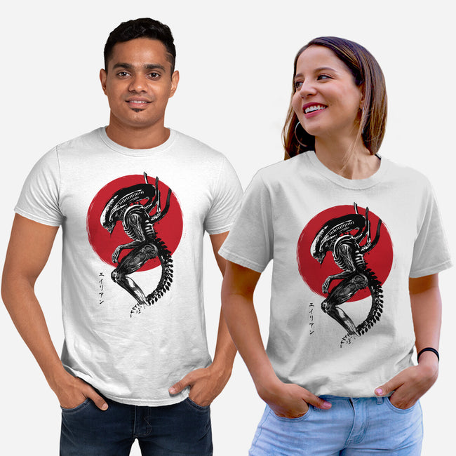 Xenomorph Sumi-e-Unisex-Basic-Tee-DrMonekers