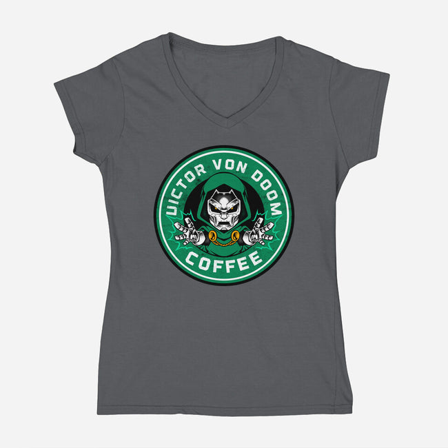 Surprise Coffee-Womens-V-Neck-Tee-spoilerinc