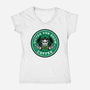 Surprise Coffee-Womens-V-Neck-Tee-spoilerinc