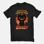 Creepy Cat Buys Souls-Womens-Basic-Tee-Studio Mootant