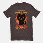 Creepy Cat Buys Souls-Womens-Basic-Tee-Studio Mootant