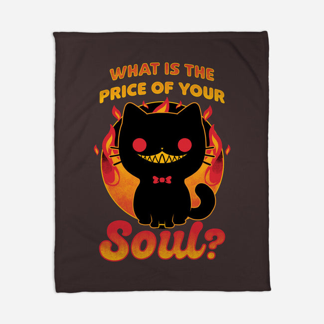 Creepy Cat Buys Souls-None-Fleece-Blanket-Studio Mootant