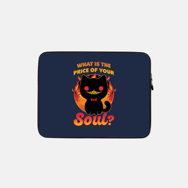 Creepy Cat Buys Souls-None-Zippered-Laptop Sleeve-Studio Mootant