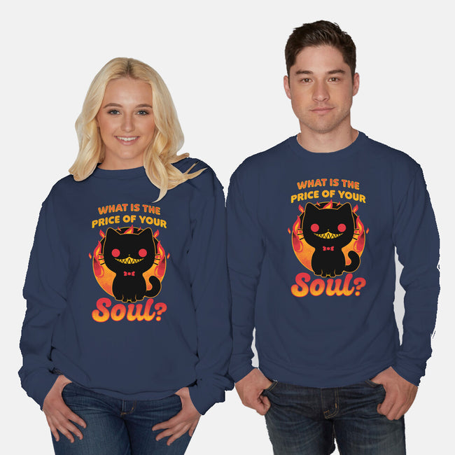 Creepy Cat Buys Souls-Unisex-Crew Neck-Sweatshirt-Studio Mootant