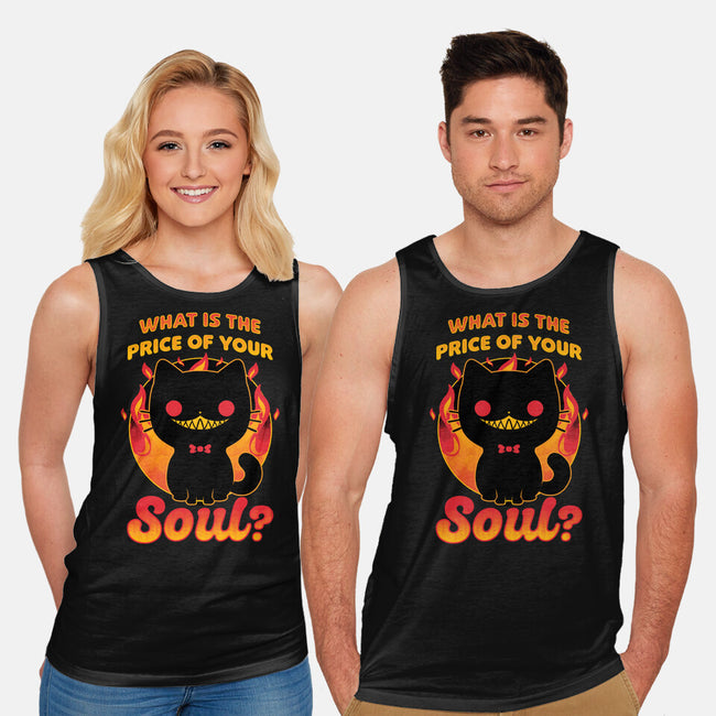 Creepy Cat Buys Souls-Unisex-Basic-Tank-Studio Mootant