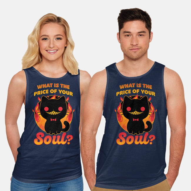 Creepy Cat Buys Souls-Unisex-Basic-Tank-Studio Mootant