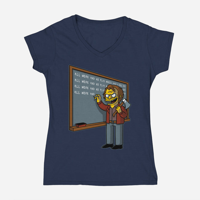 Horror Movie Chalkboard-Womens-V-Neck-Tee-Studio Mootant