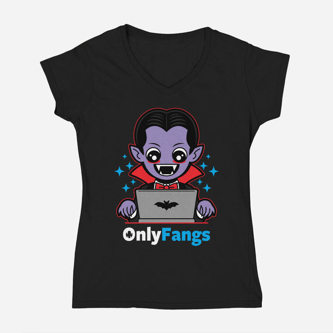 Onlyfangs-Womens-V-Neck-Tee-Boggs Nicolas