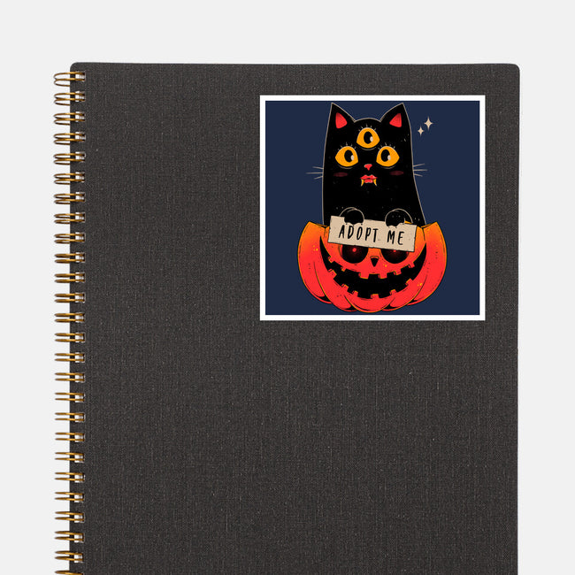 Adopt Spooky Cat-None-Glossy-Sticker-GODZILLARGE