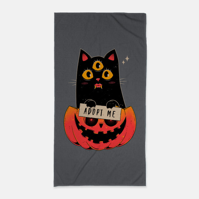 Adopt Spooky Cat-None-Beach-Towel-GODZILLARGE