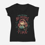 Time For Some No People Time-Womens-V-Neck-Tee-Arigatees