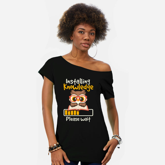 Installing Knowledge-Womens-Off Shoulder-Tee-NemiMakeit