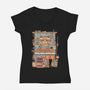 Neko Sushi House-Womens-V-Neck-Tee-vp021