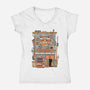 Neko Sushi House-Womens-V-Neck-Tee-vp021