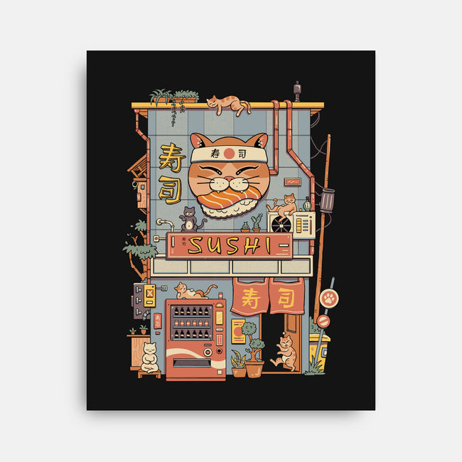 Neko Sushi House-None-Stretched-Canvas-vp021