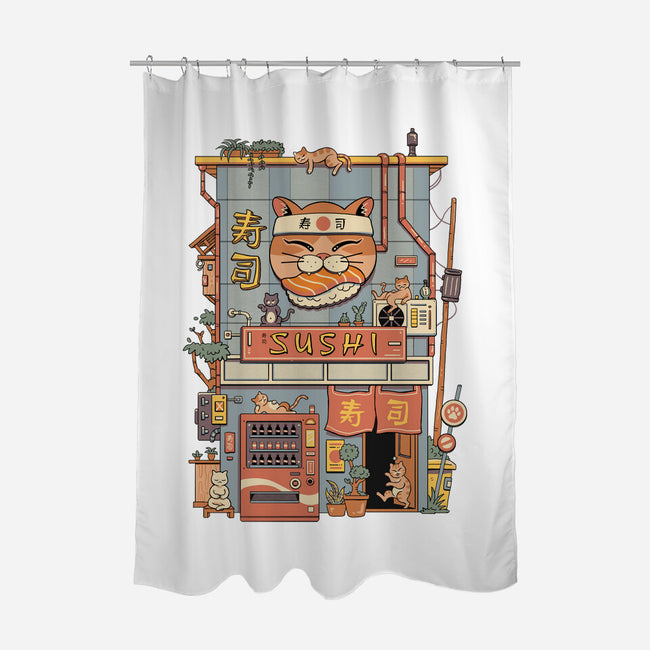 Neko Sushi House-None-Polyester-Shower Curtain-vp021