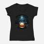 Halloween Mystery-Womens-V-Neck-Tee-daobiwan