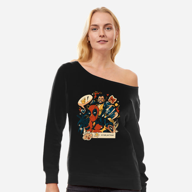 My Dear Bestfriend-Womens-Off Shoulder-Sweatshirt-yumie