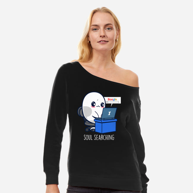 Soul Searching-Womens-Off Shoulder-Sweatshirt-Boggs Nicolas