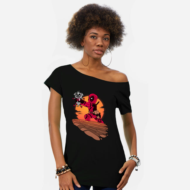 The Dog King-Womens-Off Shoulder-Tee-patrickgp