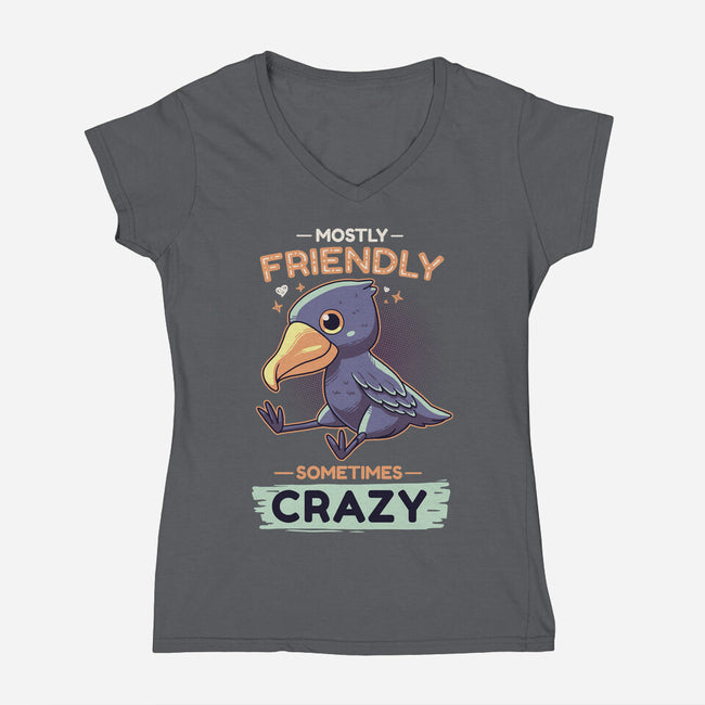 Sometimes Crazy-Womens-V-Neck-Tee-Geekydog