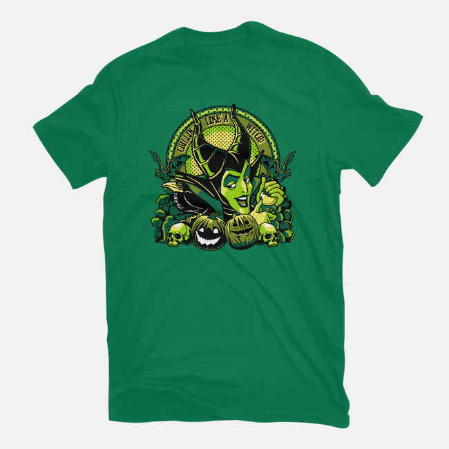 Chillin Like A Witch-Womens-Basic-Tee-panicking_bat