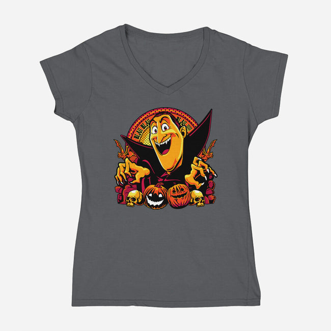 Blah Blah Blah-Womens-V-Neck-Tee-panicking_bat