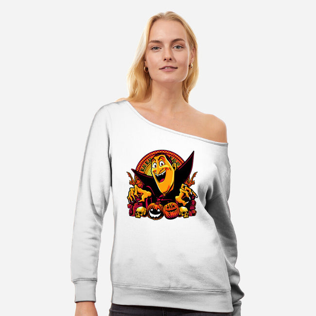 Blah Blah Blah-Womens-Off Shoulder-Sweatshirt-panicking_bat