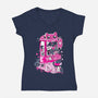 Cat Game-Womens-V-Neck-Tee-yumie