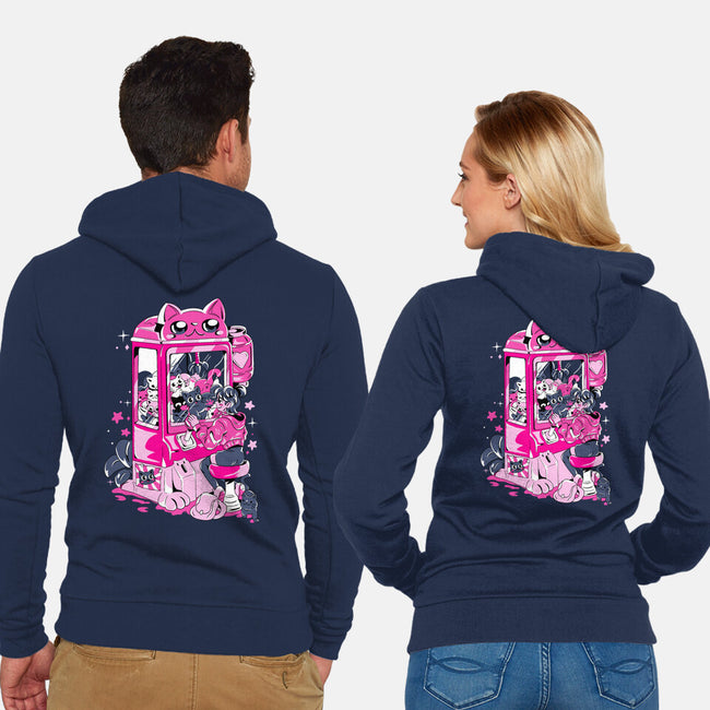 Cat Game-Unisex-Zip-Up-Sweatshirt-yumie