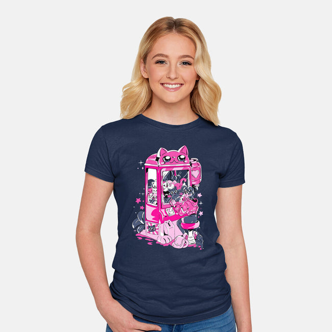 Cat Game-Womens-Fitted-Tee-yumie