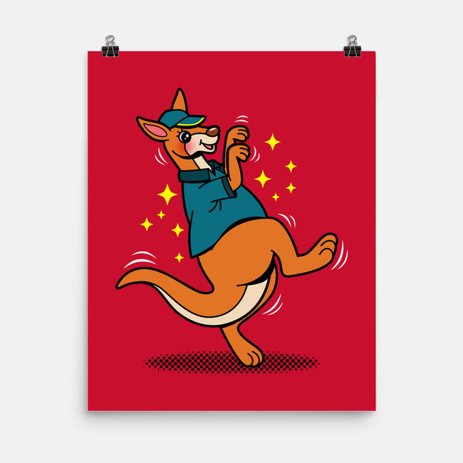 Breakdancing Kangaroo-None-Matte-Poster-Boggs Nicolas