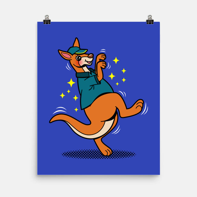 Breakdancing Kangaroo-None-Matte-Poster-Boggs Nicolas