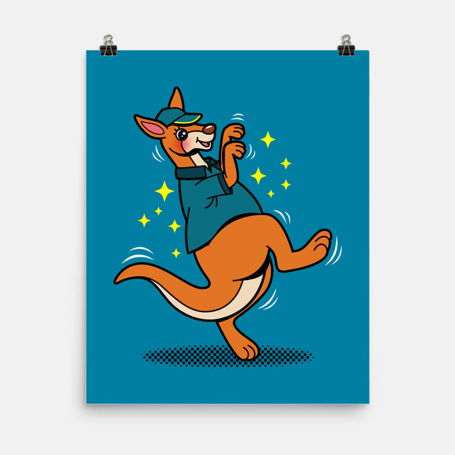 Breakdancing Kangaroo-None-Matte-Poster-Boggs Nicolas