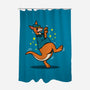 Breakdancing Kangaroo-None-Polyester-Shower Curtain-Boggs Nicolas