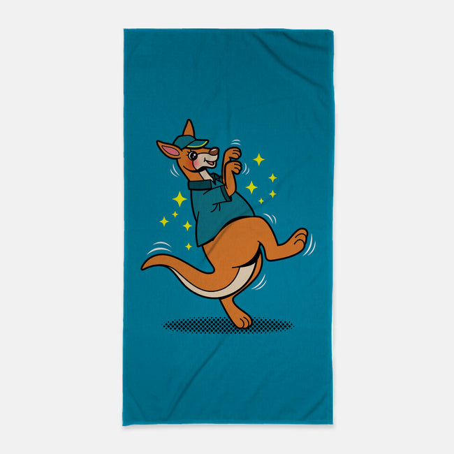 Breakdancing Kangaroo-None-Beach-Towel-Boggs Nicolas