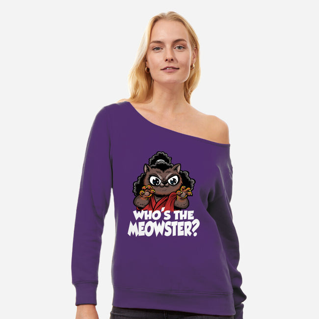 The Meowster-Womens-Off Shoulder-Sweatshirt-zascanauta