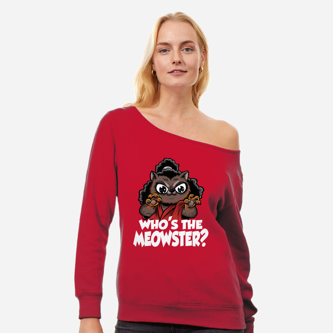 The Meowster-Womens-Off Shoulder-Sweatshirt-zascanauta