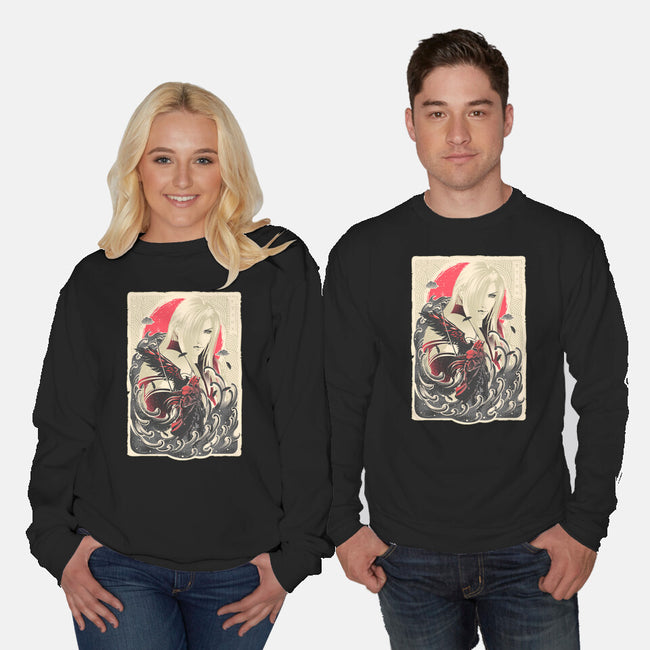 Great Wave Sephiroth-Unisex-Crew Neck-Sweatshirt-hypertwenty