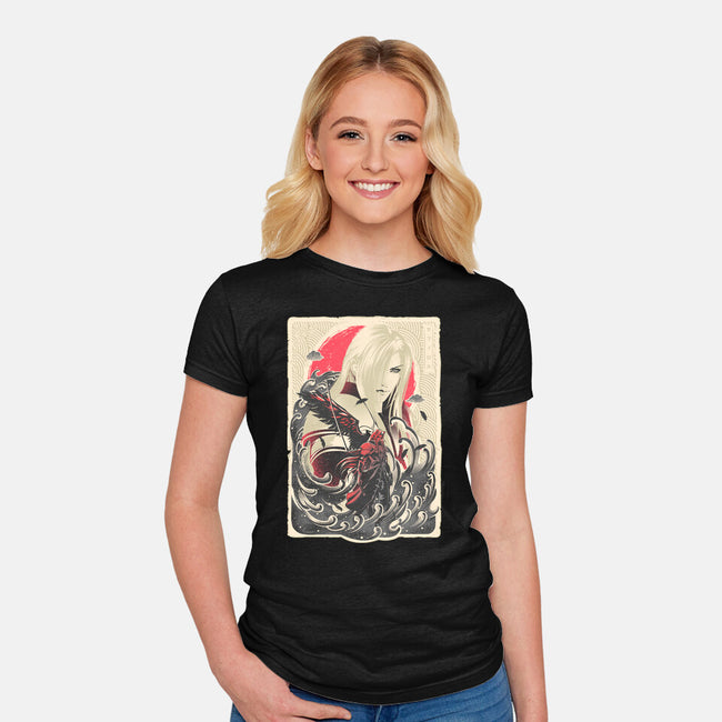 Great Wave Sephiroth-Womens-Fitted-Tee-hypertwenty