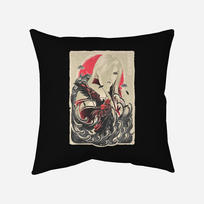 Great Wave Sephiroth-None-Non-Removable Cover w Insert-Throw Pillow-hypertwenty