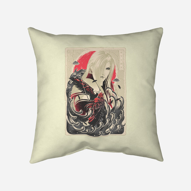 Great Wave Sephiroth-None-Non-Removable Cover w Insert-Throw Pillow-hypertwenty