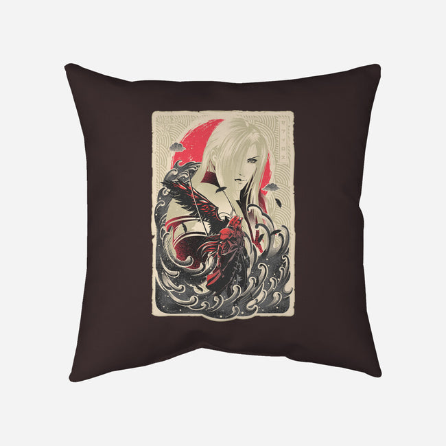 Great Wave Sephiroth-None-Non-Removable Cover w Insert-Throw Pillow-hypertwenty