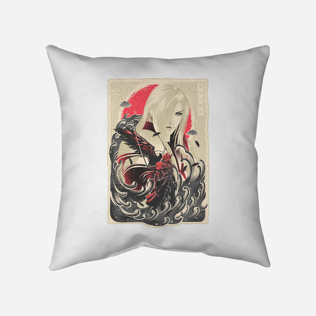 Great Wave Sephiroth-None-Non-Removable Cover w Insert-Throw Pillow-hypertwenty