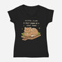 Loaf Cat-Womens-V-Neck-Tee-yumie