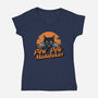 Pew Pew Cat-Womens-V-Neck-Tee-Cool Designs