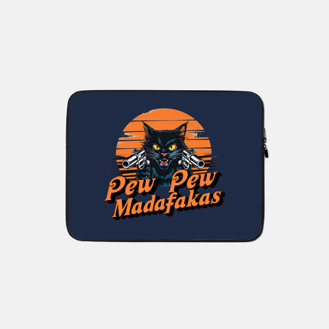 Pew Pew Cat-None-Zippered-Laptop Sleeve-Cool Designs