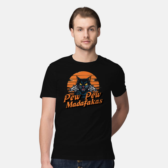 Pew Pew Cat-Mens-Premium-Tee-Cool Designs