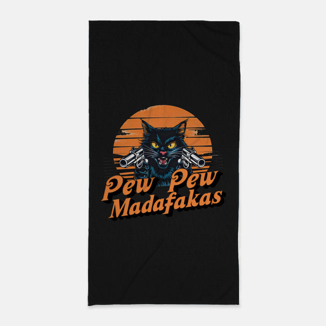 Pew Pew Cat-None-Beach-Towel-Cool Designs